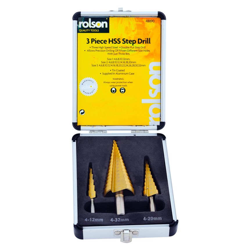 3pc Titanium Step Drill Set