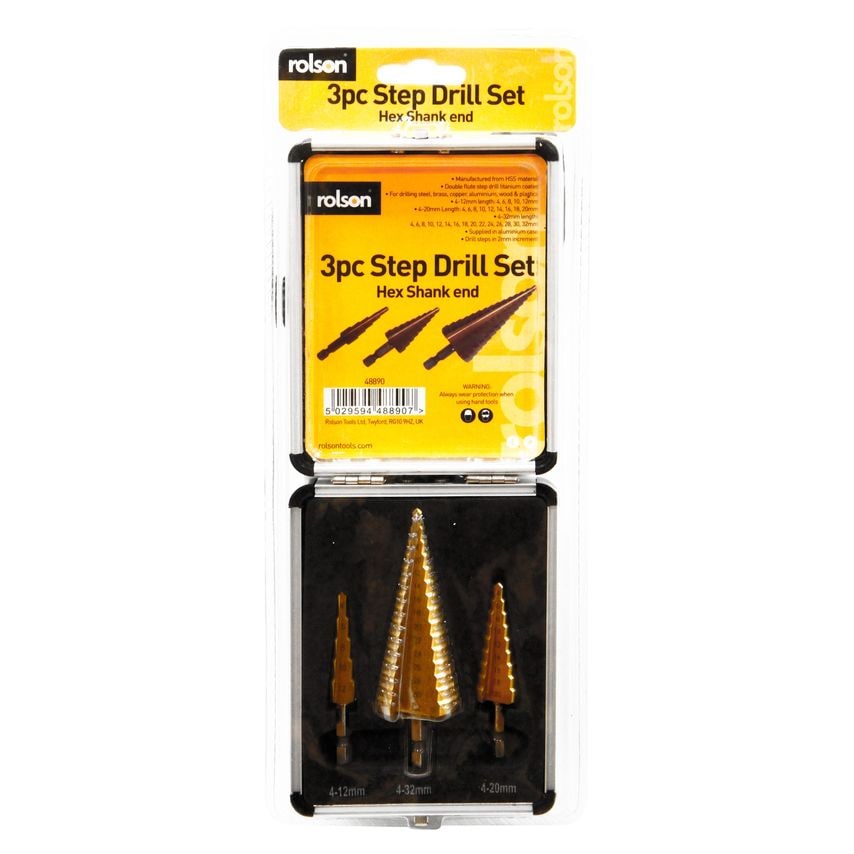 3pc Titanium Step Drill Set