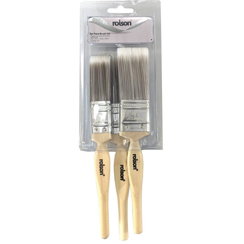 3pc Wooden Handle Paint Brush