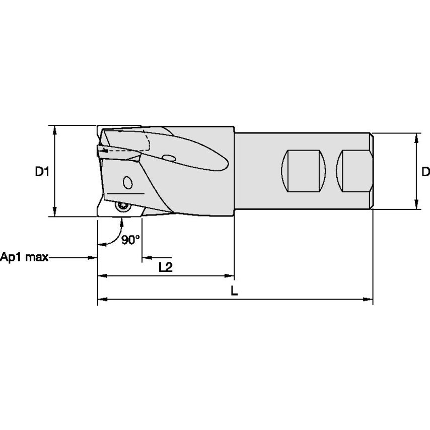 40A03R050B32SED18 Sq Sh End Mill D=40 Z=3