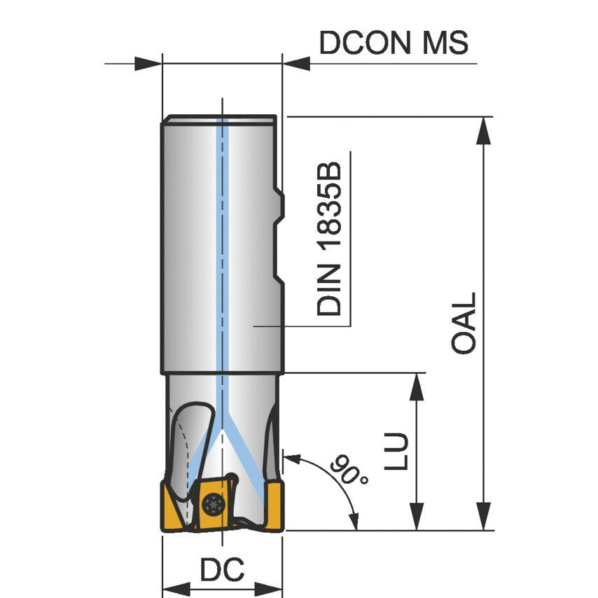 40A4R050B32-SLN12X-C LN12 90 Tangential End Mill