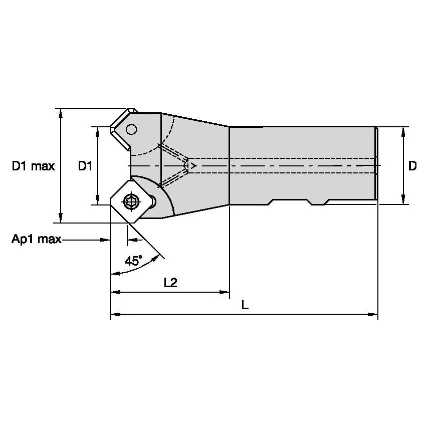 40D3R049B32SSE14G Kssm 45 Shell Mill D=40 Z=3