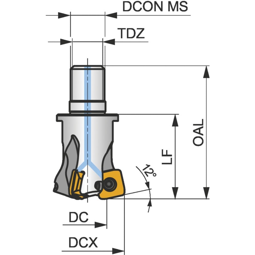 40E4R043M16-SSO12-C Hi-Feed End Mill - Exchangeable Head