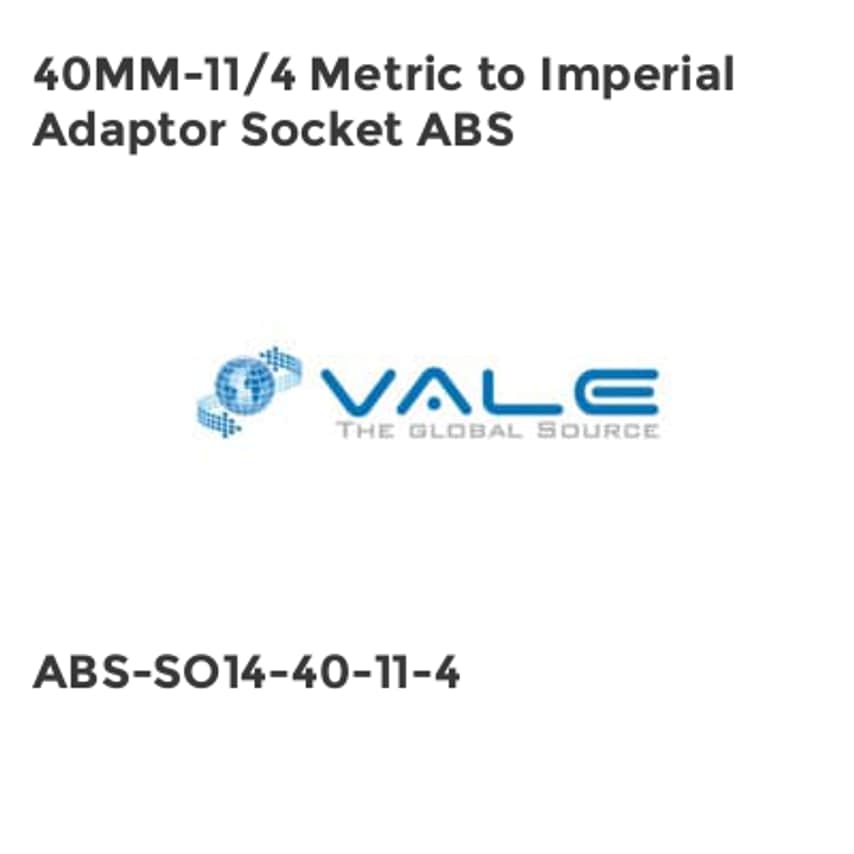 40MM-11/4 Metric to Imperial Adaptor Socket ABS
