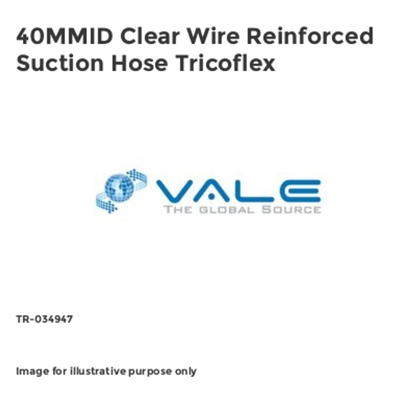 40MMID Clear Wire Reinforced Suction Hose Tricoflex