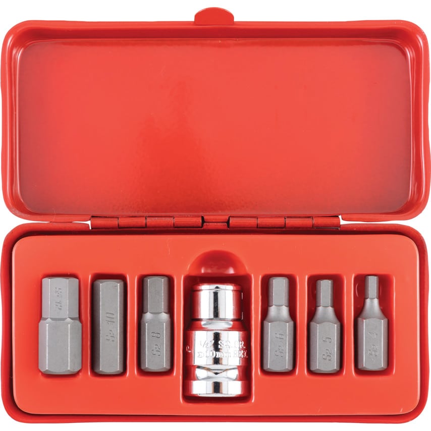 4-12mm 1/2" Square DR Hex Bit Set 7 PC