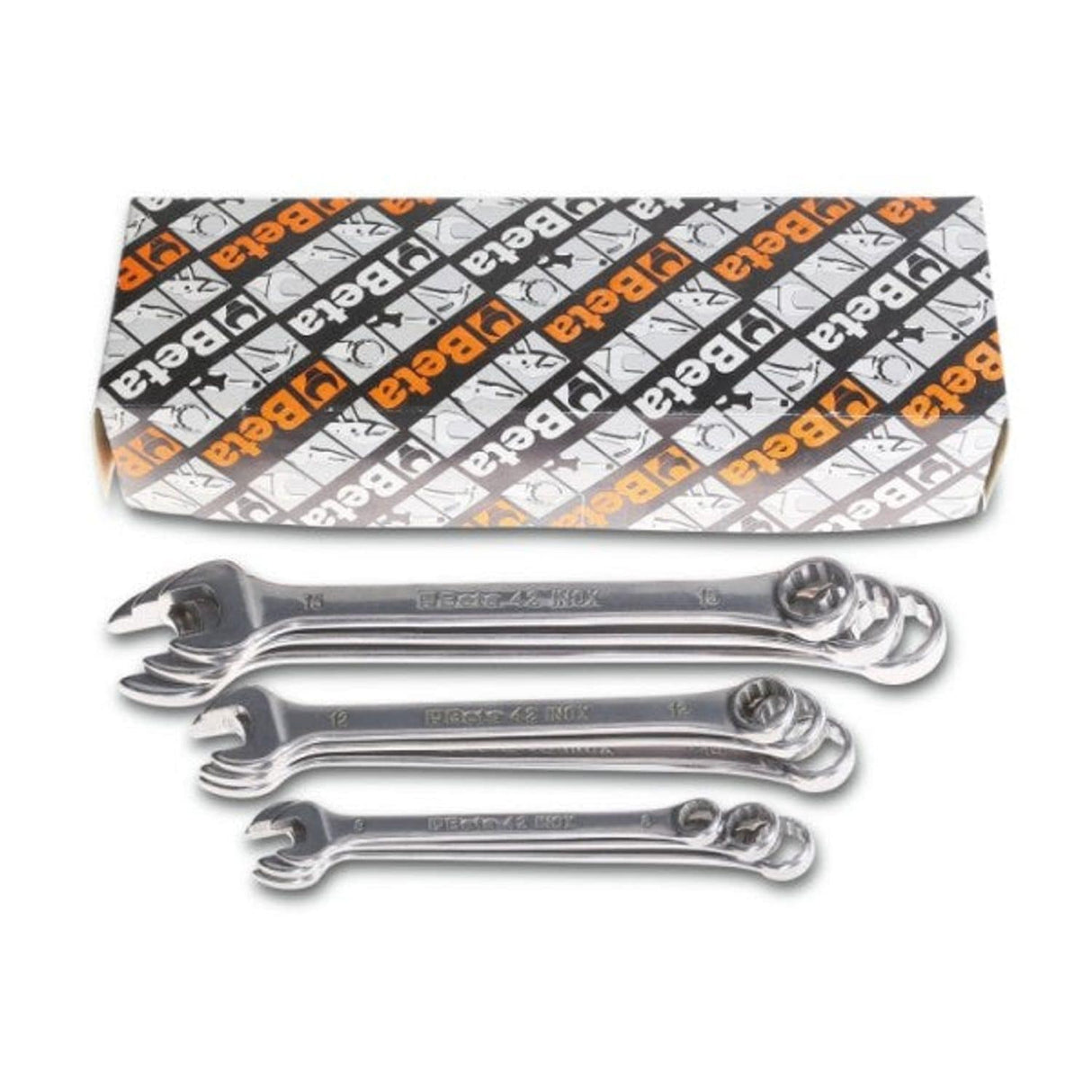 42INOX-AS/S9-Set 9 Combination Wrench + Support