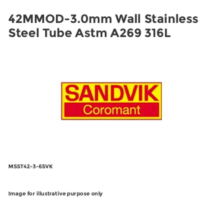 42MMOD-3.0mm Wall Stainless Steel Tube Astm A269 316L MSST42-3-6SVK