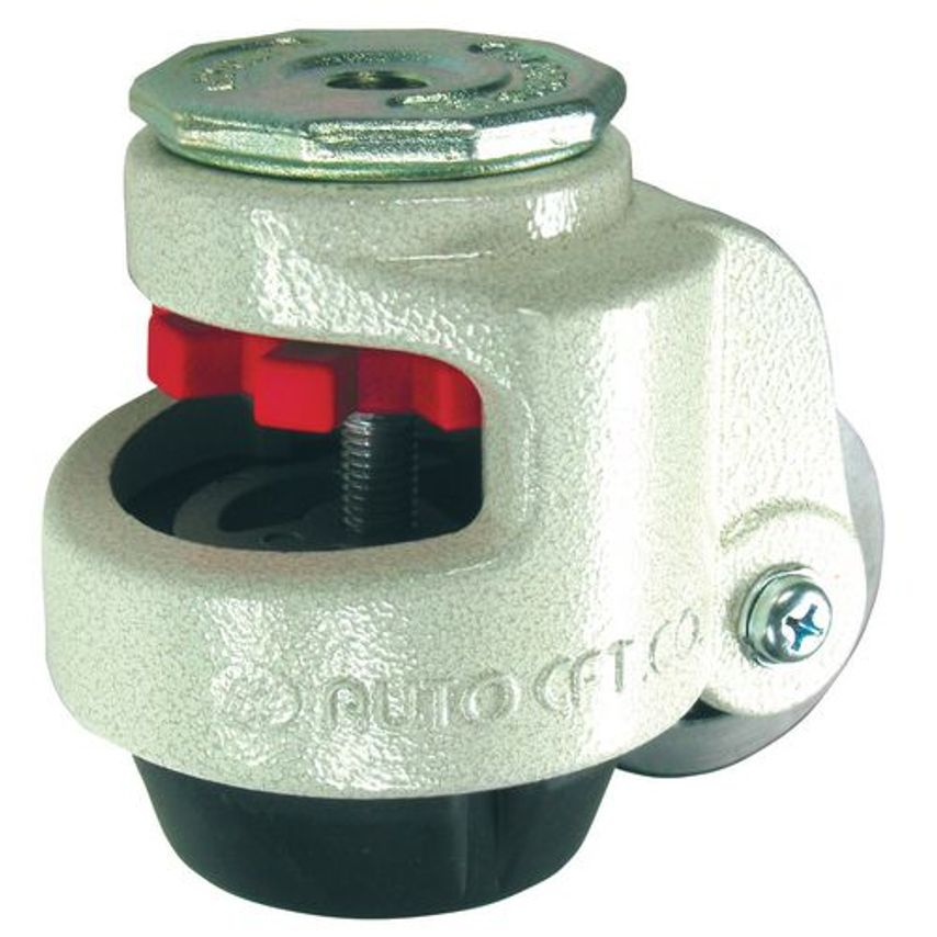 42mm Diameter Nylon Wheel & Anti-Vibration Levelling Feet, Tapped Hole Fixing