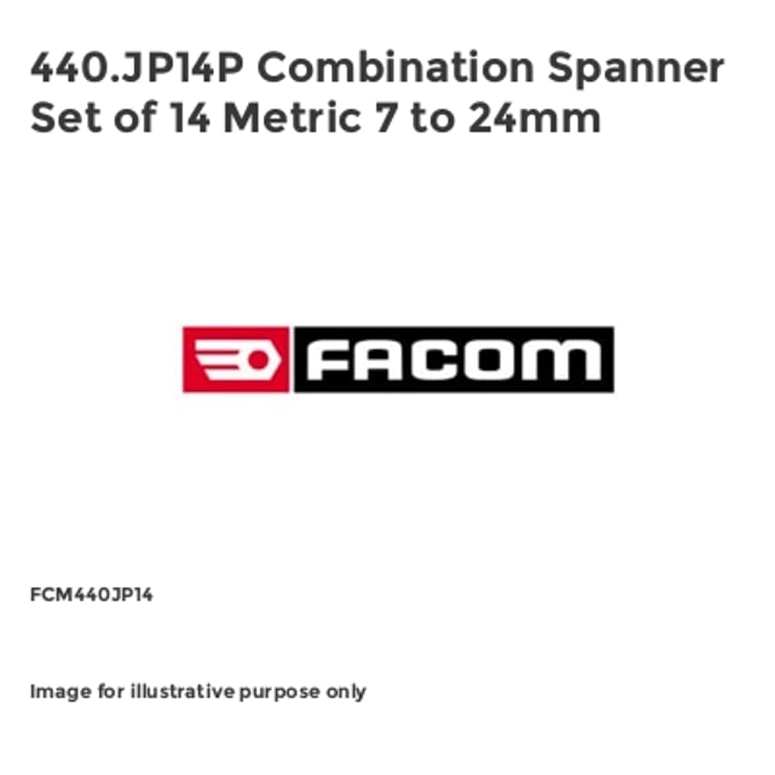 440.JP14P Combination Spanner Set of 14 Metric 7 to 24mm