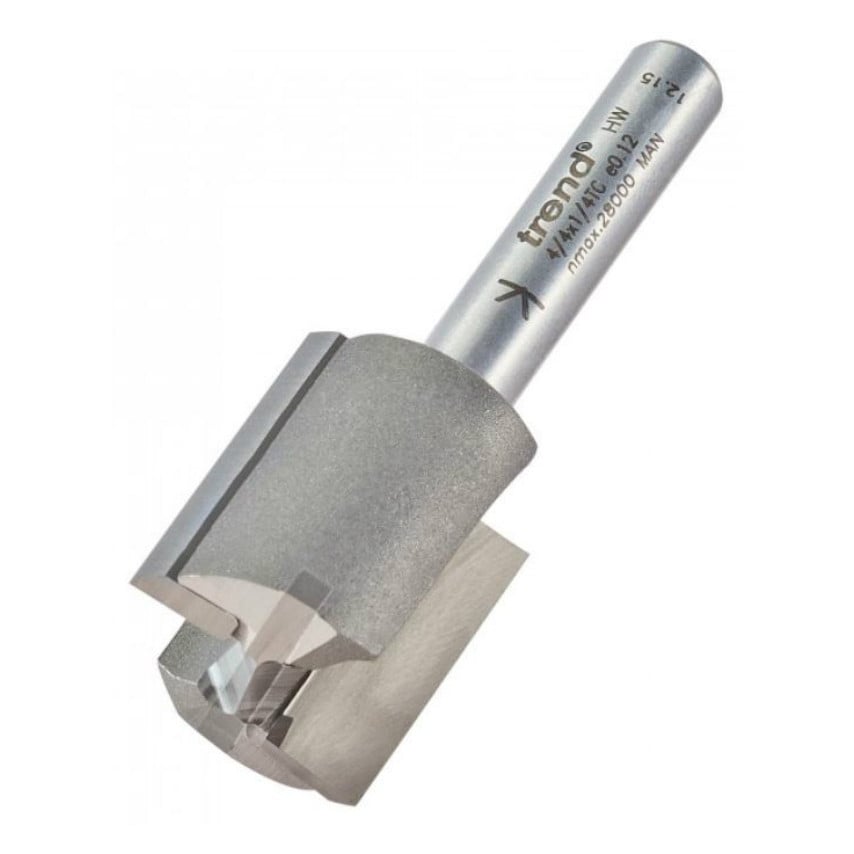 4/4 18.2mm Professional TCT 2 Flute Straight Cutter with Plunge Centre Tip 1/4" Shank