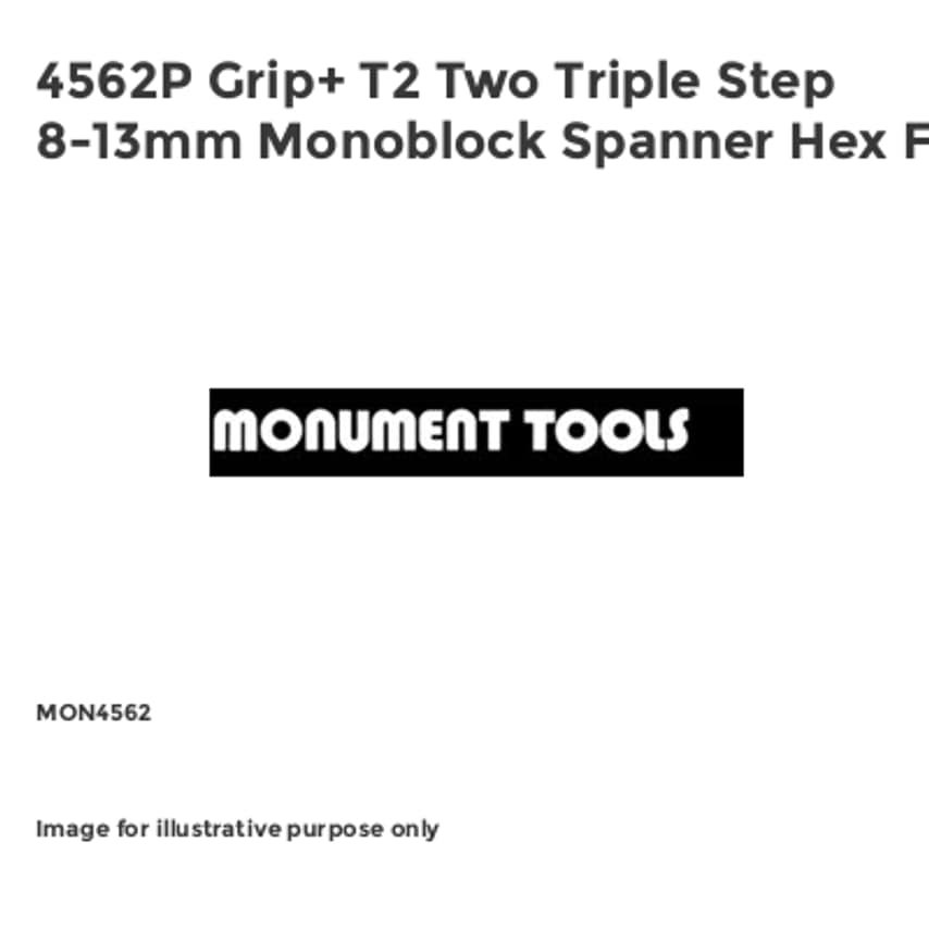 4562P Grip+ T2 Two Triple Step 8-13mm Monoblock Spanner Hex F MON4562