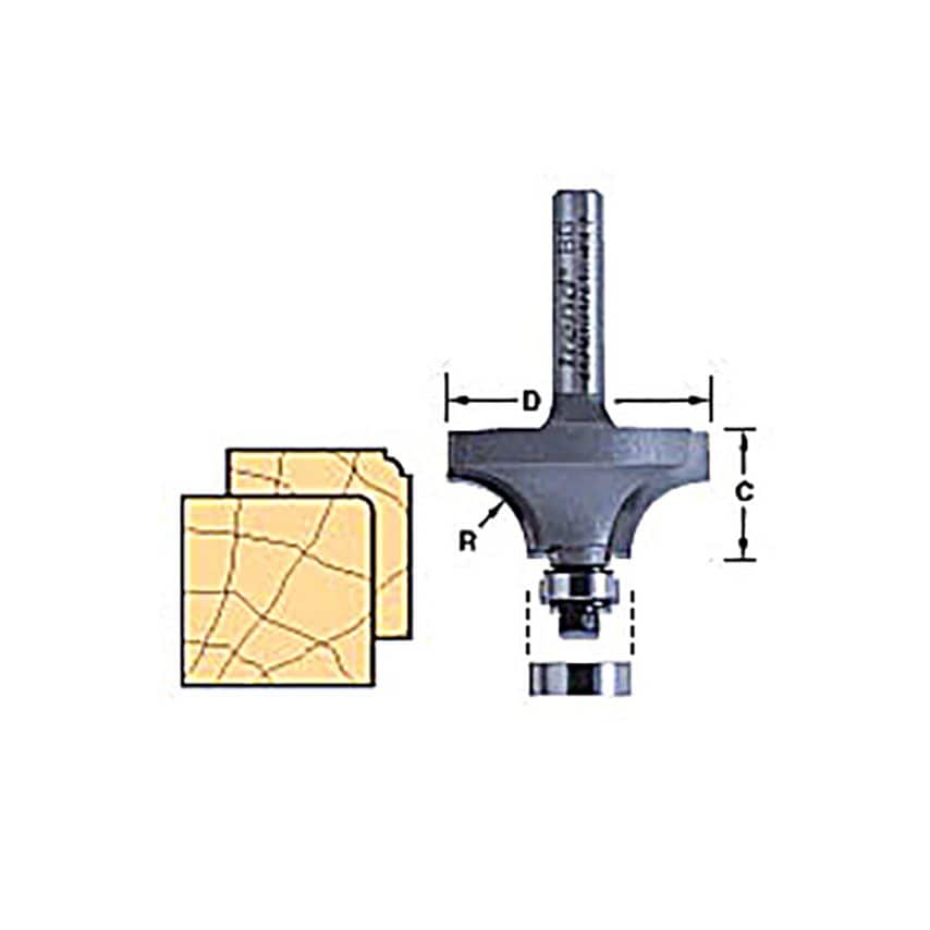 46/115 x 1/4 TCT Bearing Guided Ovolo & Round Over 1.6mm Radius TRE4611514TC