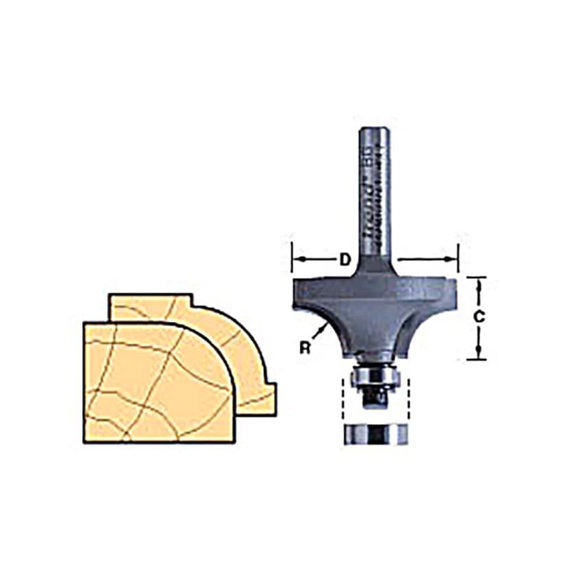 46/150 x 1/2 TCT Bearing Guided Ovolo & Round Over 12.7mm Radius TRE4615012TC