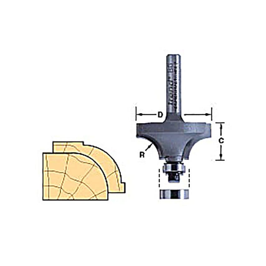 46/160 x 1/2 TCT Bearing Guided Ovolo & Round Over 16mm Radius TRE4616012TC
