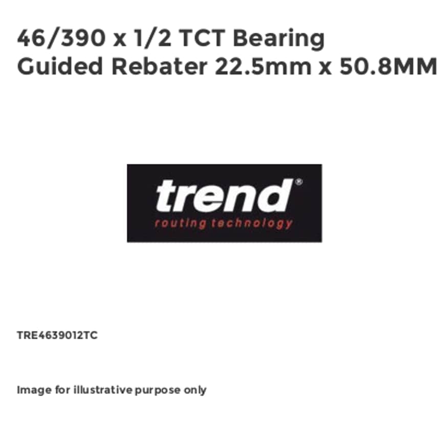 46/390 x 1/2 TCT Bearing Guided Rebater 22.5mm x 50.8MM