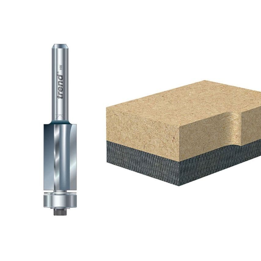 46/80 x 1/4 TCT 90 Bearing Guided Triple Flute Cutter 12.7 x 25.4mm TRE468014TC