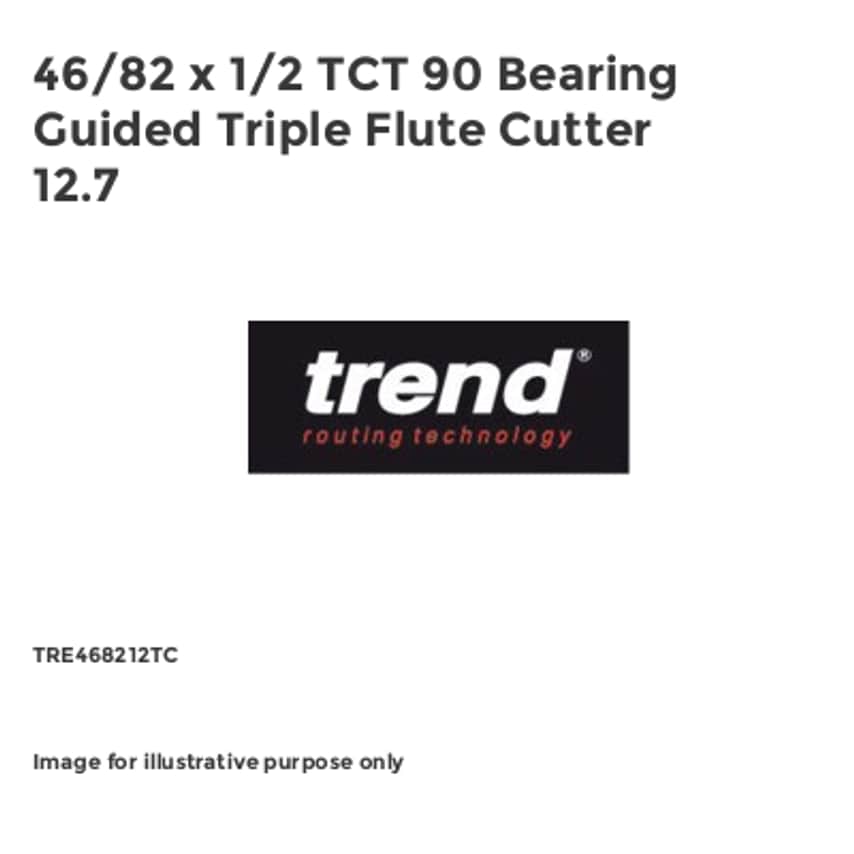 46/82 x 1/2 TCT 90 Bearing Guided Triple Flute Cutter 12.7 TRE468212TC