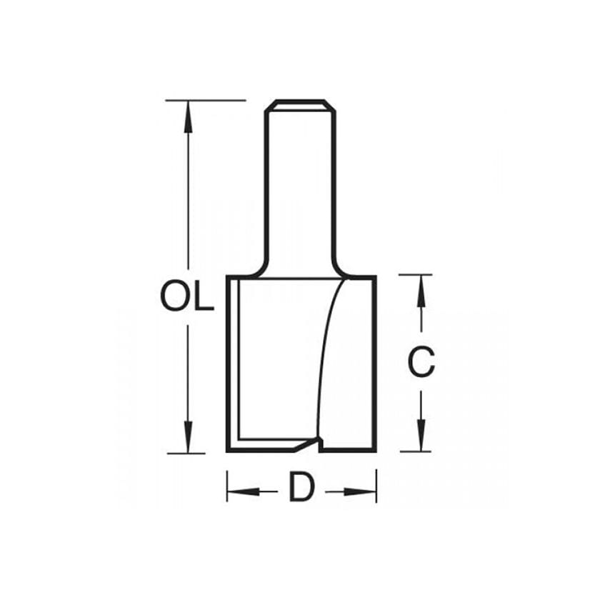 4/6 x 1/2 TCT Two Flute Cutter 20.0 x 25mm TRE4612TC