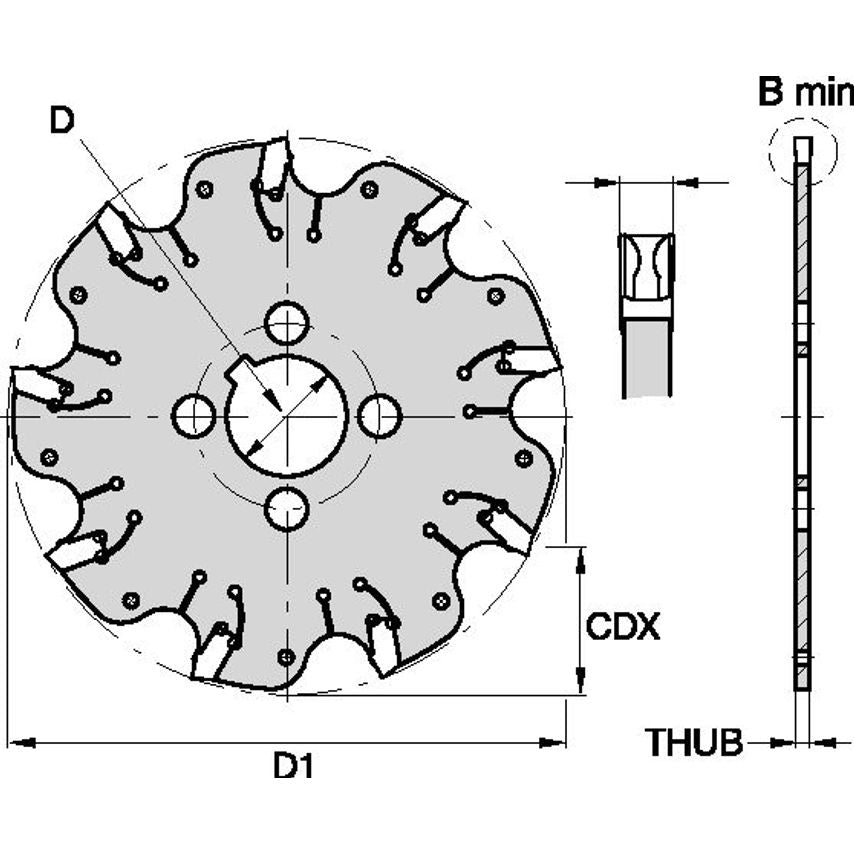 4.97123116 Narrow Slotting Cutter D=125 B