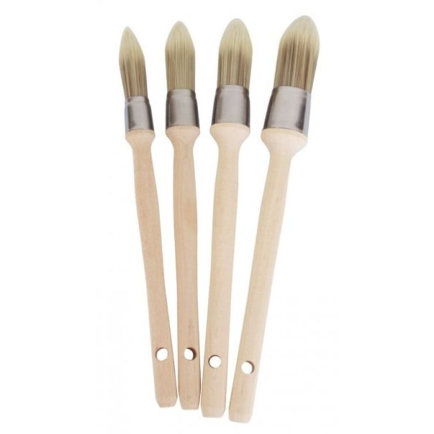 4Pc Prodec Pointed Synthetic Sash Brush Set