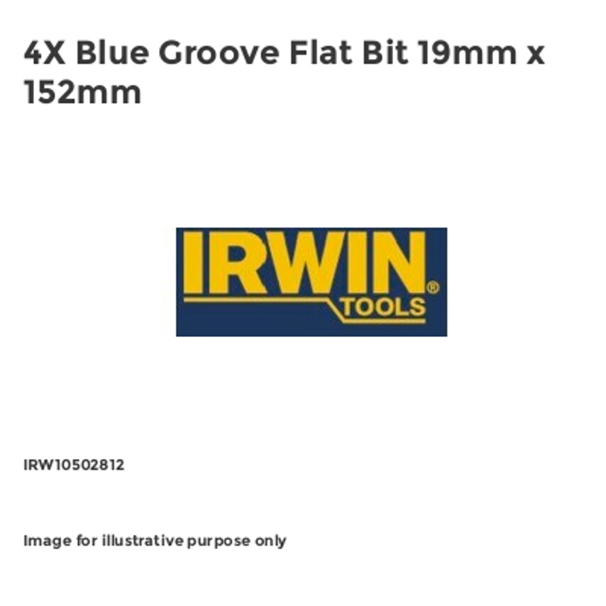 4X Blue Groove Flat Bit 19mm x 152mm