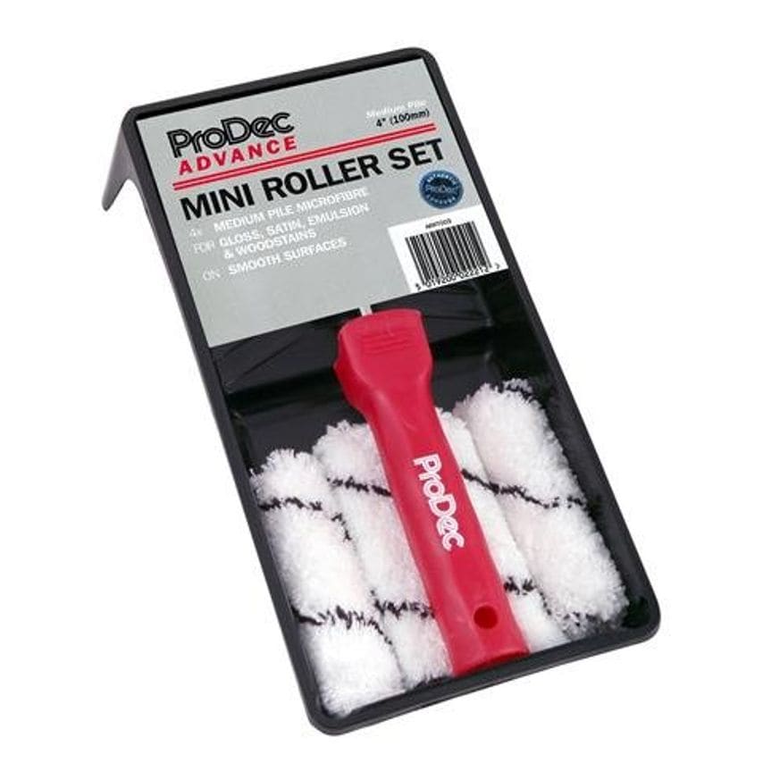 4" Medium Pile Microfibre Mini Roller & Tray Set