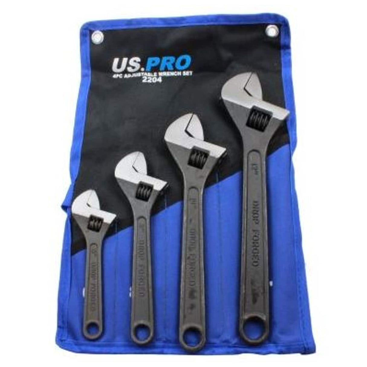 4 Piece Adjustable Wrench Set Black Finish