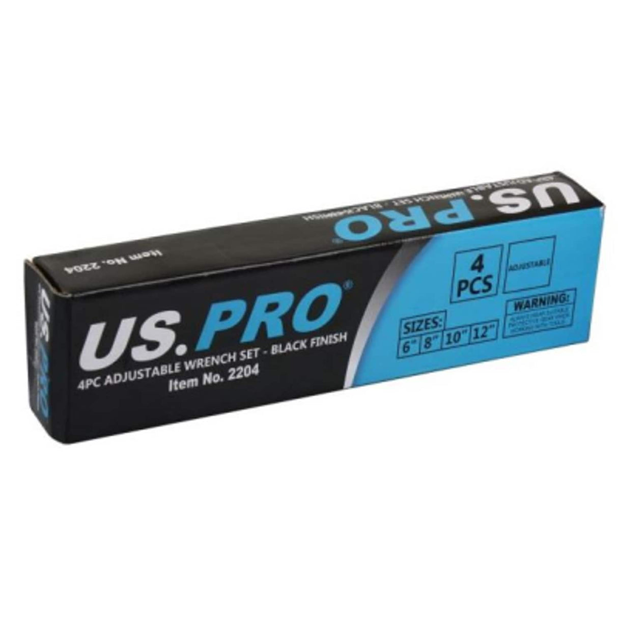 4 Piece Adjustable Wrench Set Black Finish