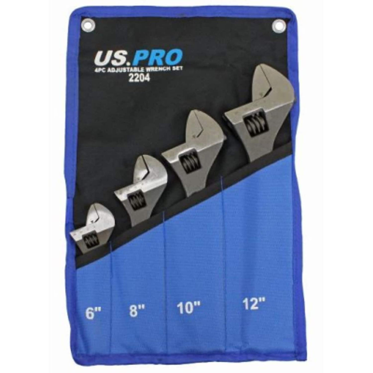 4 Piece Adjustable Wrench Set Black Finish