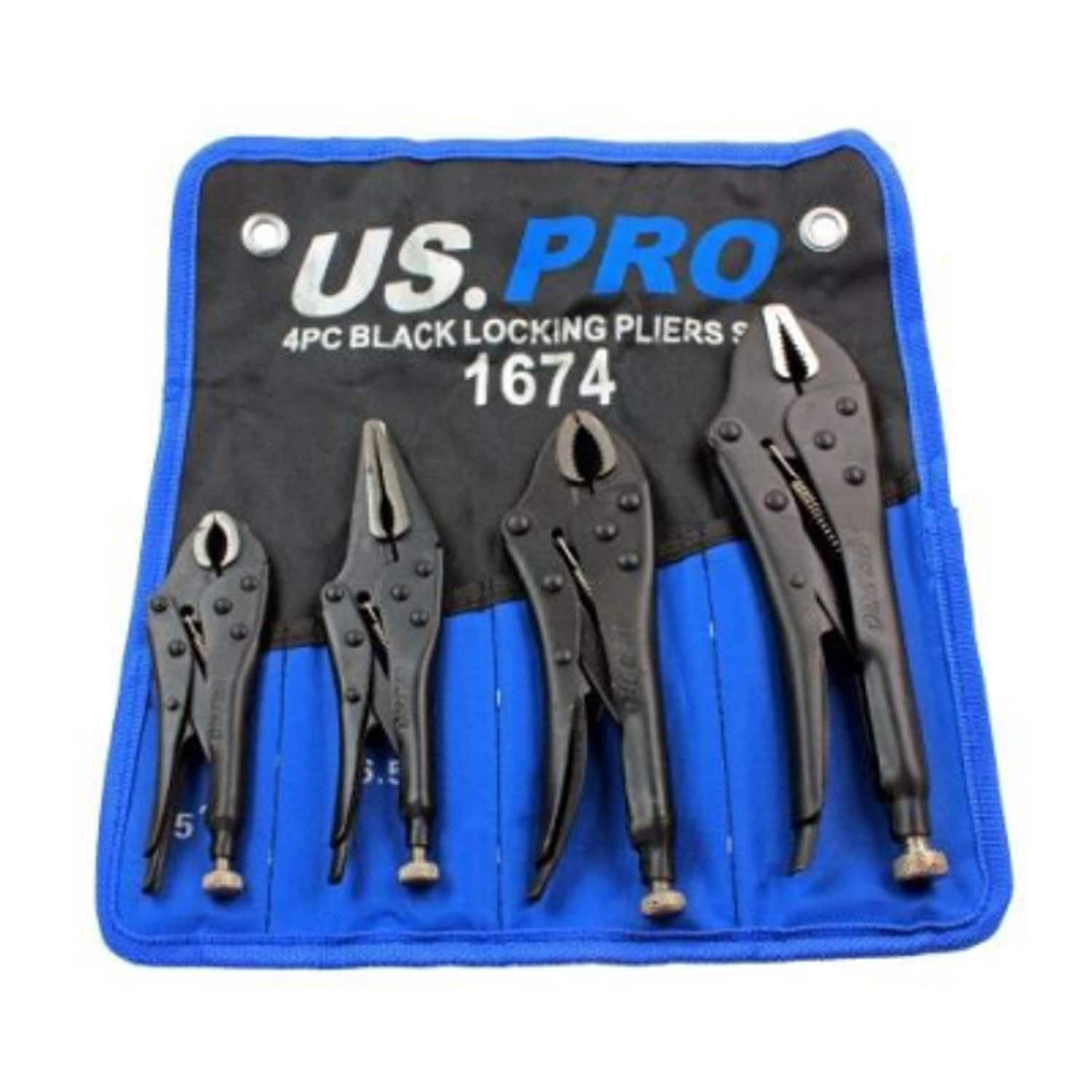 4 Piece Black Locking Pliers Set