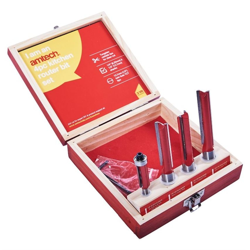 4 Piece Kitchen Router Bit Set