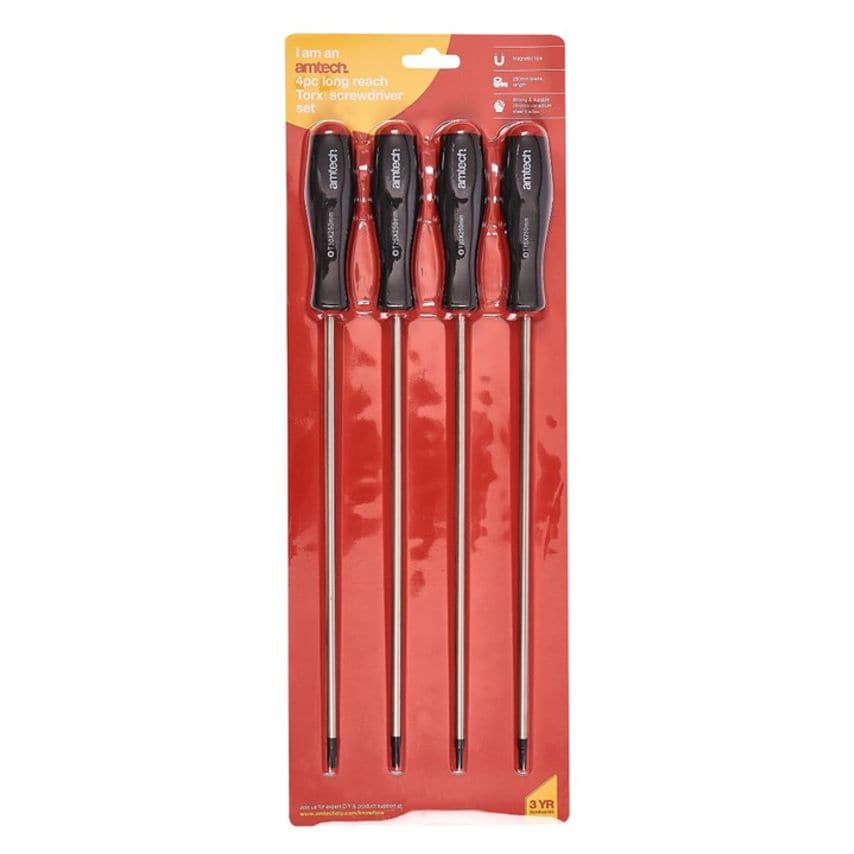 4 Piece Long Reach TORX Screwdriver Set