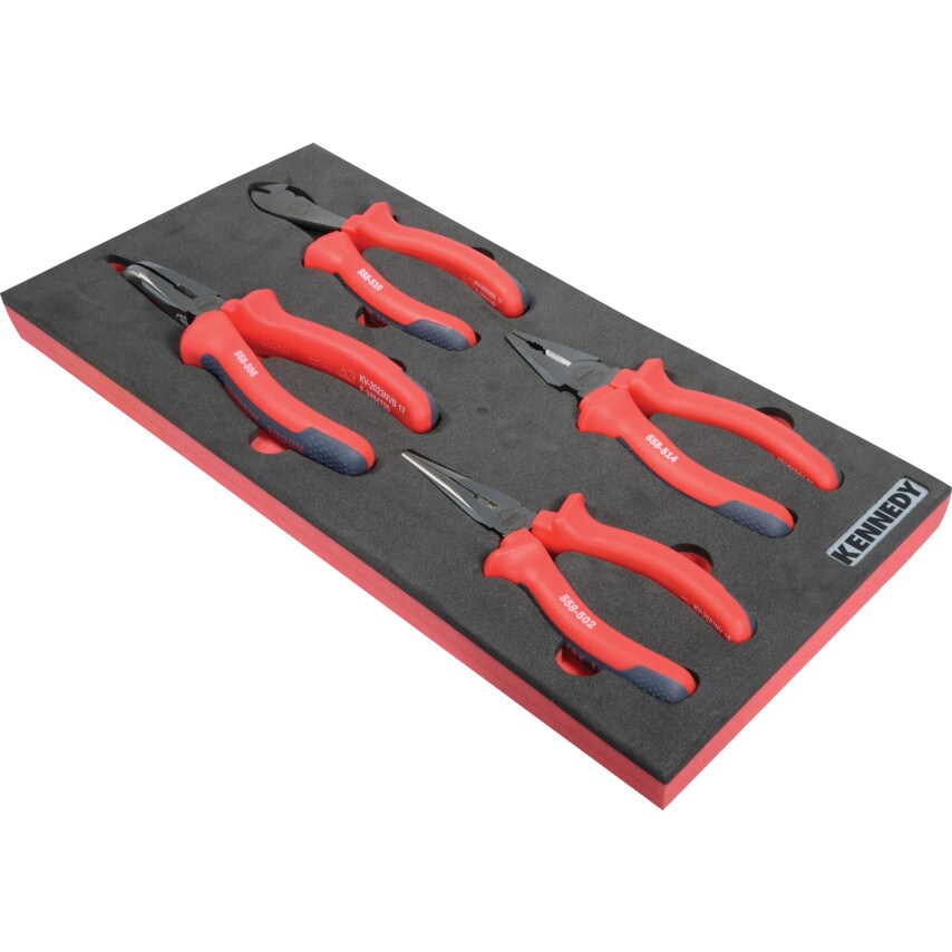 4 Piece Pro-torq VDE Insulated Pliers Set in Tool Control 1/3 Width Foam Inlay for Tool Chests