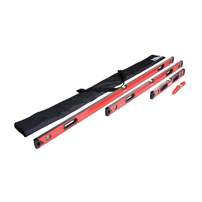 4 Piece Spirit Level Set - Torpedo, 24", 48", 72"