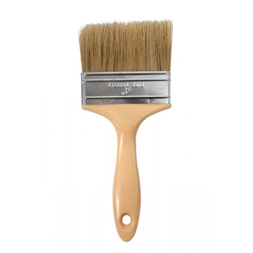 4" Plastic Handle White Bristle Laminating Brush