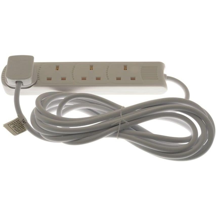 4 Way Extension Socket - White - 5m - 4WS5M20