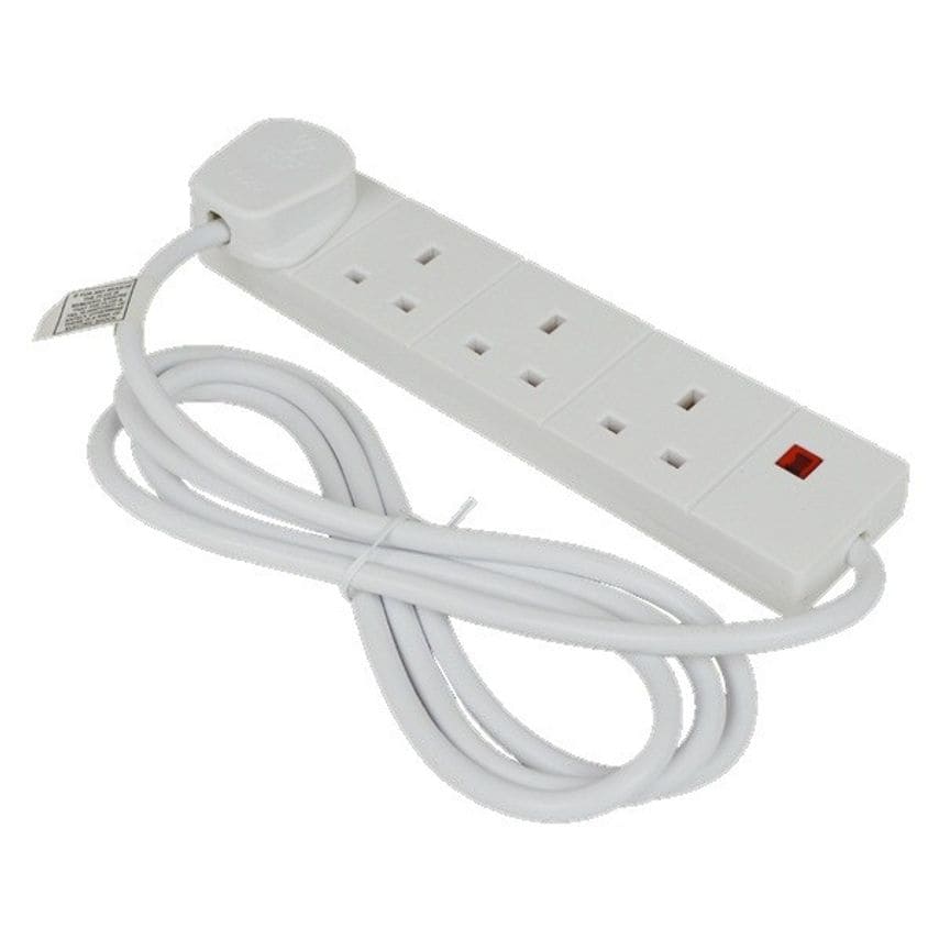 4 Way Extension Socket with Indicator - White - 2m - 4WS2MCP20