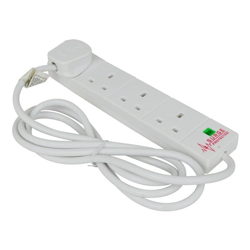 4 Way Surge Protected Extension Socket - White - 2m - 4WSSP2MCP10