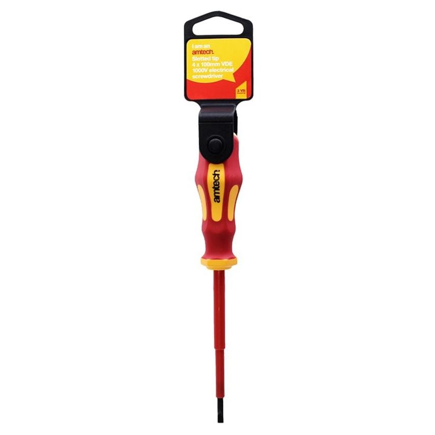 4mm X 100mm Slotted VDE 1000V Electrical Screwdriver