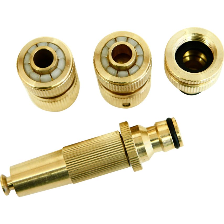 4pc Brass Hose Accessory Set