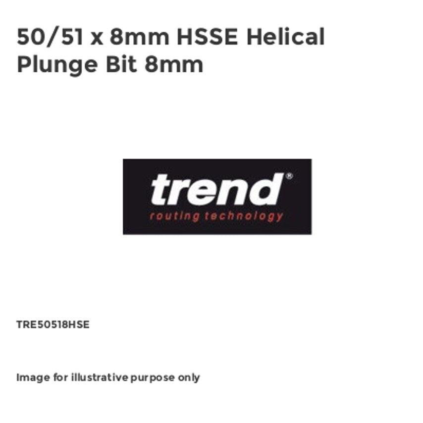 50/51 x 8mm HSSE Helical Plunge Bit 8mm TRE50518HSE