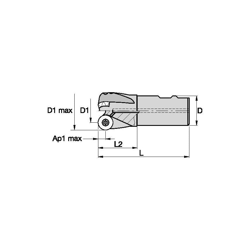 50A03R051B38SRC19U 2 Diameter Button Daisy End Mill 3/4