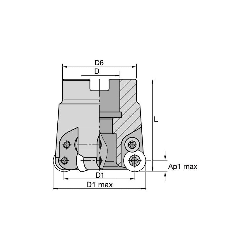 50A05RSMORD12 Round D&m Shell Mill Cutter D=