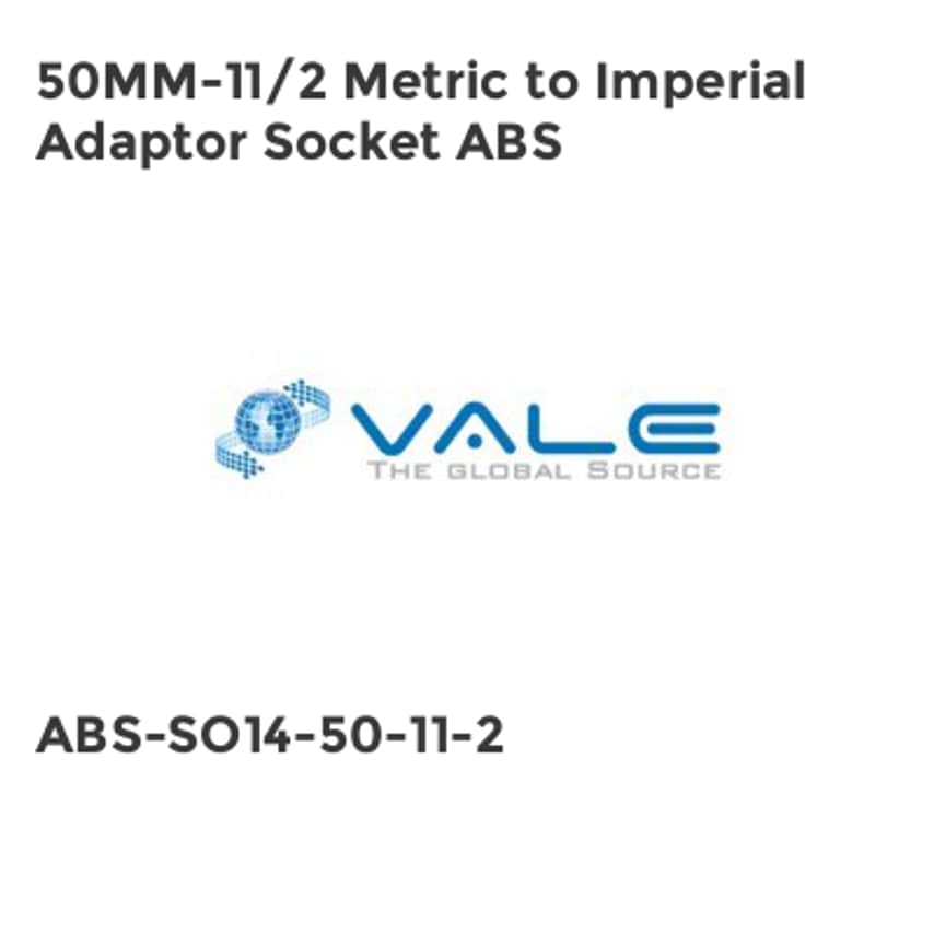 50MM-11/2 Metric to Imperial Adaptor Socket ABS