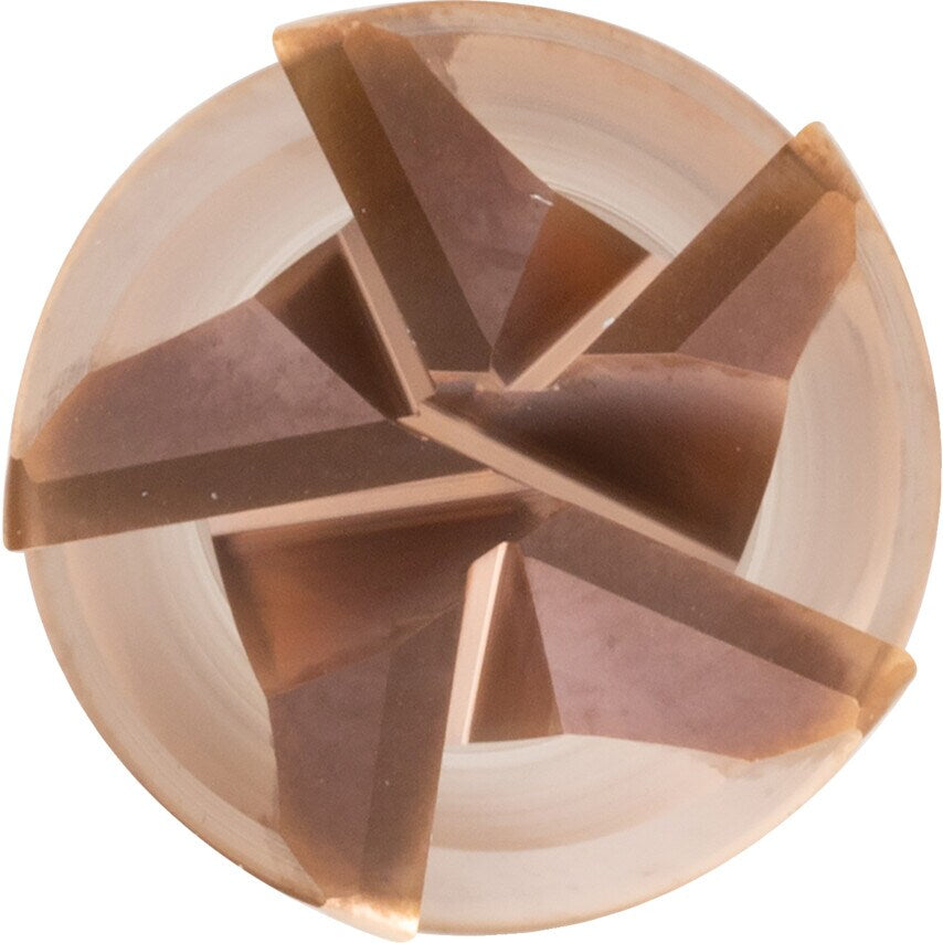 5.0MM 5 FLT 0.20 Rad Vari Helix TiAlN Gold Coated HP CARB End Mill