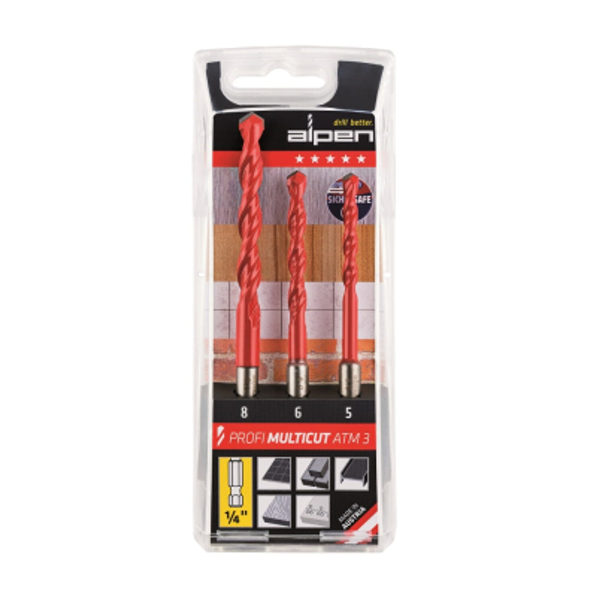 5.0, 6.0, 8.0mm 3 Pce Multicut 1/4in Hex