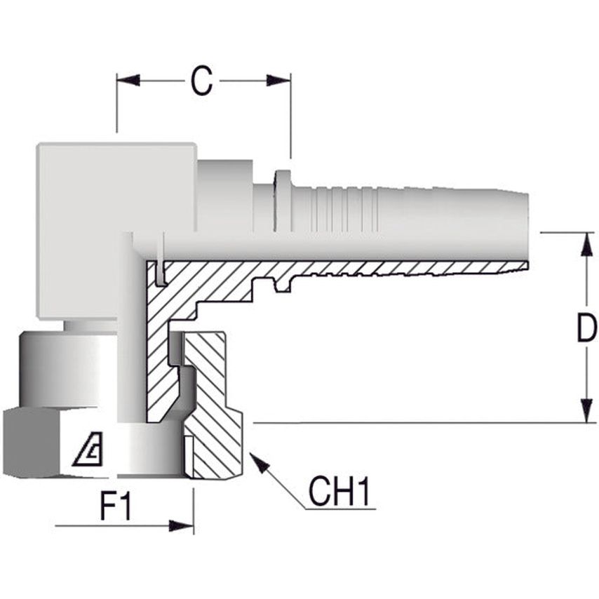 5/16ID-1/4bspP Female Insert 60 Degrees Cone Seat O Ring Seal H1220811-050400