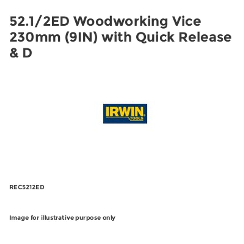52.1/2ED Woodworking Vice 230mm (9IN) with Quick Release & D REC5212ED