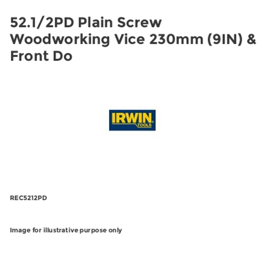 52.1/2PD Plain Screw Woodworking Vice 230mm (9IN) & Front Do
